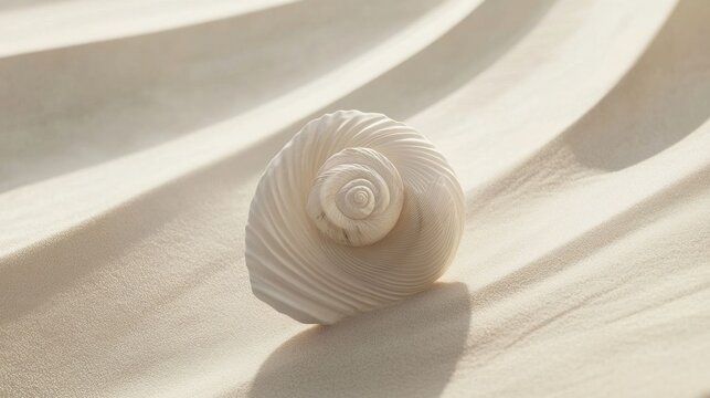 A single seashell on sand.