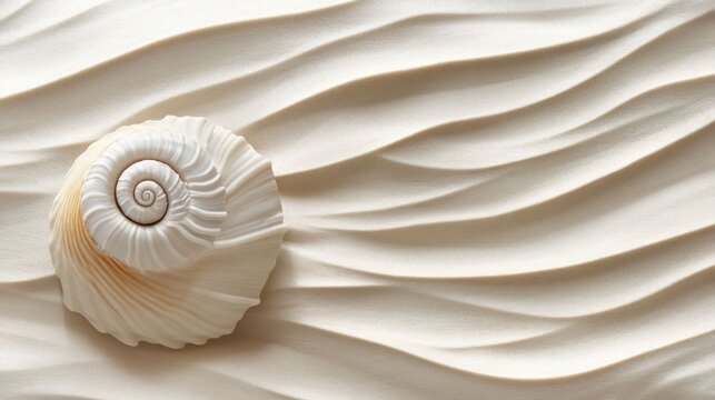 A seashell on a sandy dune.