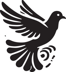 Fototapeta premium black dove bird clip art vector, dove bird silhouette vector, dove bird vector illustration, dove bird logo vector, dove bird vector icon, dove bird silhouette vector isolated on white background full