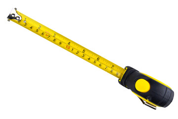 building measurement tape isolated on white or transparent background