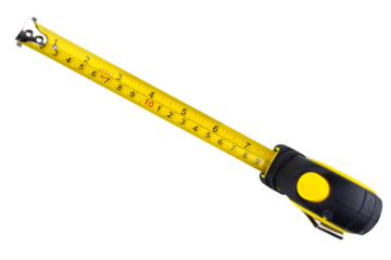 building measurement tape isolated on white or transparent background