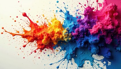 Fototapeta premium Vibrant hues, dynamic ink splatters, textured paint , vibrant, contemporary, texture