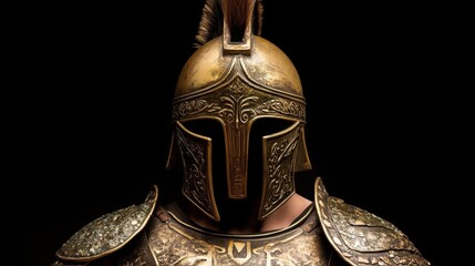 A gold Greek hoplite armor.