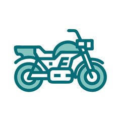 Fototapeta premium Motorcycle icon with clean straight lines, modern minimalistic design, and detailed outline for transportation and travel concept