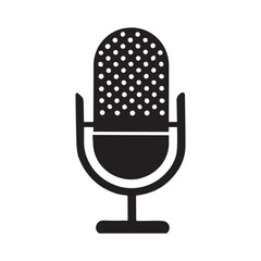 retro microphone vector icon