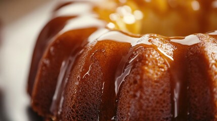 Obraz premium Close-up of a butter rum cake.