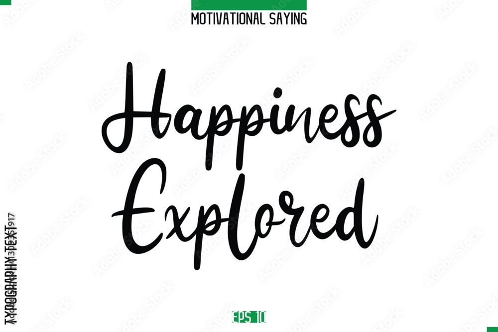 Fototapete happiness explored cursive typography text inspirational caption