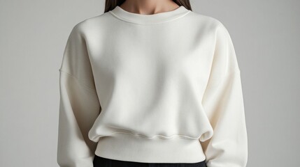 White cropped sweatshirt mockup.
