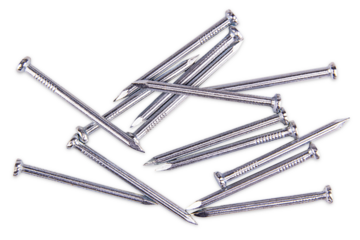 pile of nails isolated on white, transparent background. png file