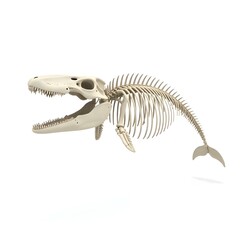 Humpback whale on an isolated white background. 3d rendering