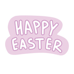 Easter inscription. A bright image with eggs and decorative elements and the inscription 