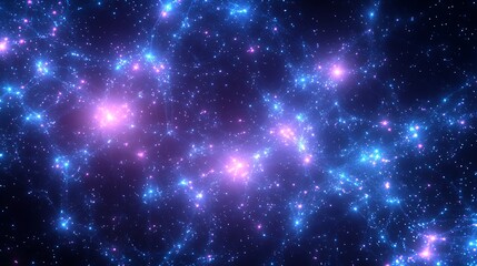 Fototapeta premium Cosmic Nebula, Glowing Stars, Deep Space, Background, Digital Art