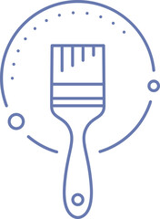 Stylish line art paintbrush icon in a circle. Perfect for websites, apps, and branding related to art, design, DIY, home improvement, or renovation. Clean, modern aesthetic.