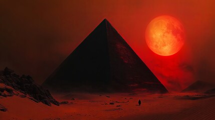 Dark concept pyramid illustration
