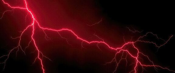 vibrant display of red lightning streaks across dark sky illuminating atmosphere with raw energy
