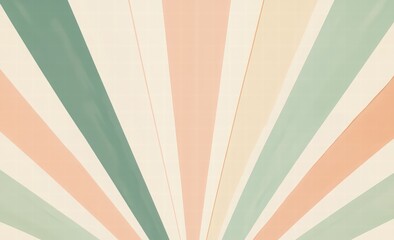 retro background with pastel green and beige sunburst rays, vintage circus poster style