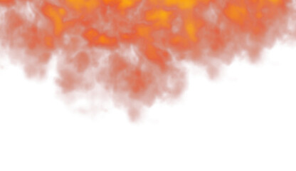 Realistic fire flames and smoke overlay on transparent background