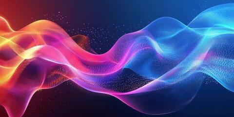 Fototapeta premium Mesmerizing Abstract Waves of Colorful Light and Motion in a Stunning Digital Artwork