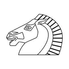 Stylized Horse Head Drawing. Horse Head Line Art Vector Illustration.