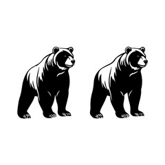 Fototapeta premium Bear Silhouettes in Wildlife Art: A Symbol of Strength & Nature 