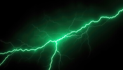 green lightning electrifies dark sky nature raw power and dramatic atmospheric phenomenon