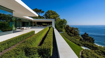 Modern Coastal Villa with Ocean View: Luxurious Seaside Residence
