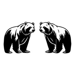 Fototapeta premium Bear Silhouettes in Wildlife Art: A Symbol of Strength & Nature 