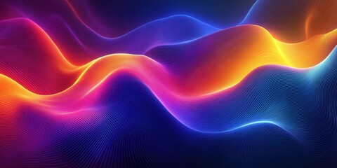 Obraz premium Vivid Abstract Digital Waves: A Stunning Display of Colorful Energy in Motion