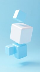 Obraz premium a flying 3D cube on a blue background