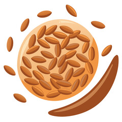 illustration-of-flaxseeds-isolated-on-white-backgr.eps