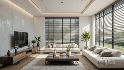 Modern Living Room, Sunlight, Spacious Home