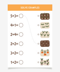 Task for children. Solve the examples and choose the correct answer.