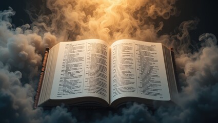 Open Book in Smoky Light, Mysterious Scene