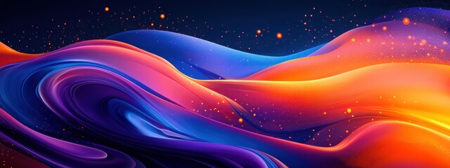 Vibrant Abstract Waves: A Visual Symphony of Colors and Textures Captured in Motion