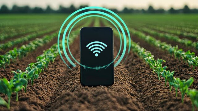The use of network signal technology and the internet in agriculture or crop cultivation to maximize productivity. Connecting systems via mobile networks.