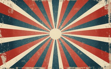 red and beige retro background with halftone dots and sunburst rays, vintage comic book style