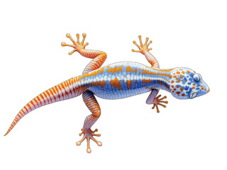Obraz premium Tokay Gecko isolated on transparent white background, top view