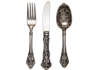 Isolated Vintage Silverware