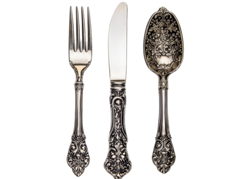 Isolated Vintage Silverware