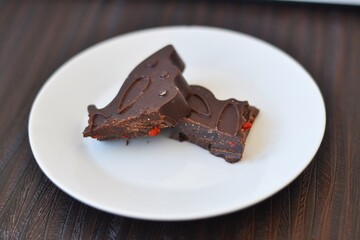 handmade chocolate from carob with goji berries
