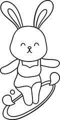 Bunny surfing Illustration