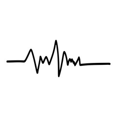 Cardiogram curve line. Hand drawn doodle. Heartbeat lightning. Medical element. Health check. Vector outline art illustration.