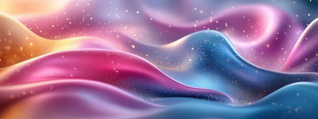 Obraz premium Abstract Waves of Colorful Light and Texture Flowing Elegantly in Twinkling Shine
