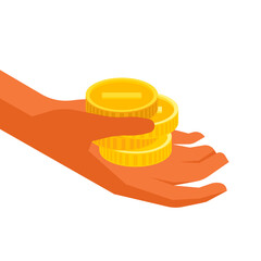 hand with coins