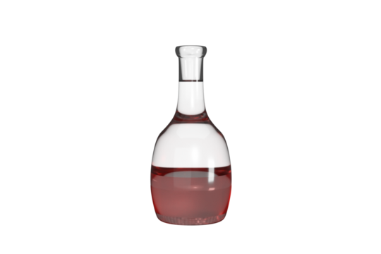 red wine bottle, 3d