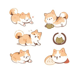 Playful and whimsical dog illustrations in vibrant and minimalist designs.