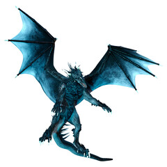 3D Rendering Fairy Tale Dragon on White