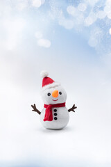 雪山と雪だるま