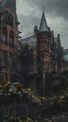 Fototapeta premium Specter of Isolation - A Foreboding View of an Old Psychiatric Hospital