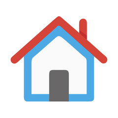 Obraz premium Minimalist Flat House Icon – Clipart for Real Estate, Web Design, and Digital Marketing
